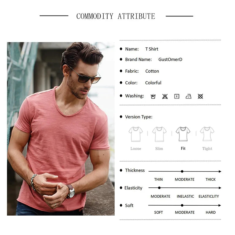 Men's Cotton V-Neck T-Shirts – 3-Pack Slim-Fit Basics