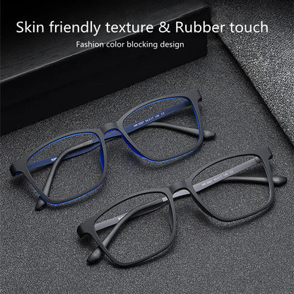 Titanium Reading Glasses - Lightweight Rectangle Frame with Blue Light Blocking