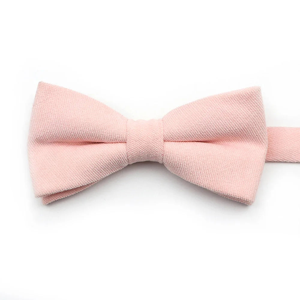 Solid Color Suede Bow Tie - Classic Men  Kids Bowknot for Weddings
