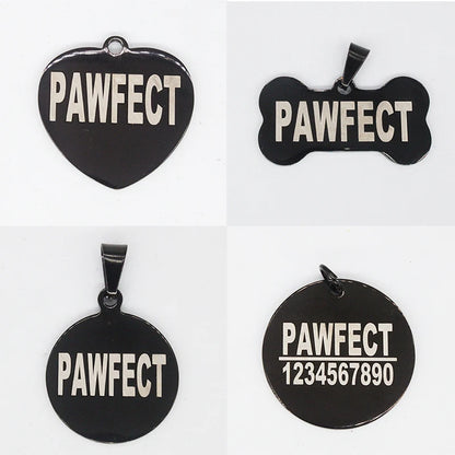 Pet Collar Personalized ID Tag Engraved Name for Dog Cat Puppy Keyring Charm Pendant Bone Necklace Accessories
