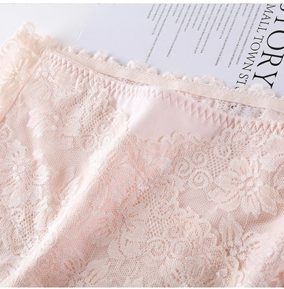 Woman Sexy Cotton Panties of Large Size New Lace Female Underwear with High Waist Cotton Briefs Plus Size Women's Panties 2025