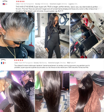 Hd Lace Frontal Wig 13x6 Lace Front Wig Human Hair Wigs - Bone Straight, Pre Plucked Hairline - ZOOMNSTORE