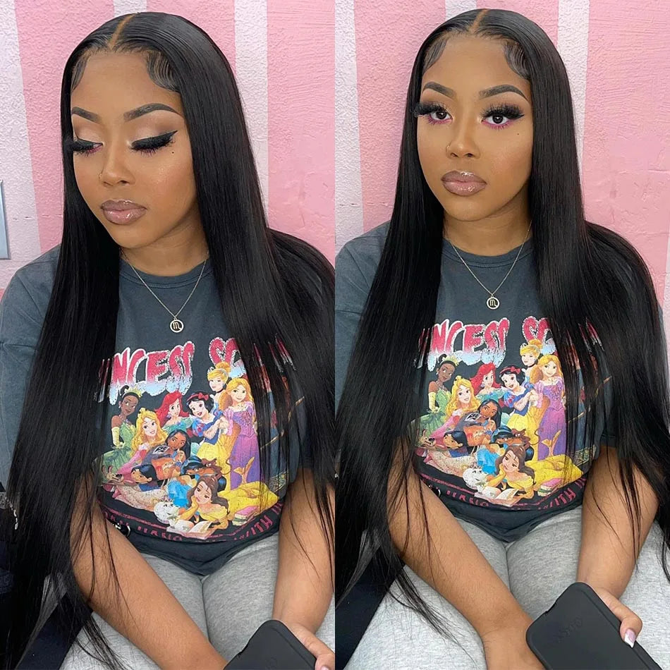 Hd Lace Frontal Wig 13x6 Lace Front Wig Human Hair Wigs - Bone Straight, Pre Plucked Hairline - ZOOMNSTORE