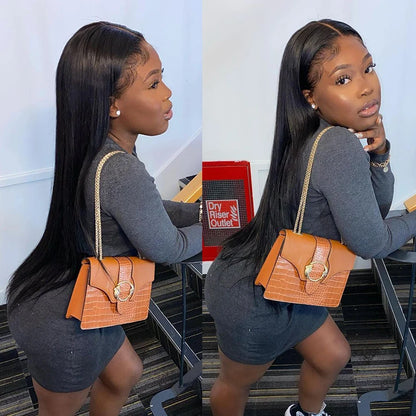 Hd Lace Frontal Wig 13x6 Lace Front Wig Human Hair Wigs - Bone Straight, Pre Plucked Hairline - ZOOMNSTORE