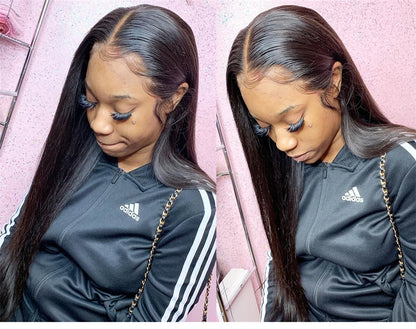 Hd Lace Frontal Wig 13x6 Lace Front Wig Human Hair Wigs - Bone Straight, Pre Plucked Hairline - ZOOMNSTORE