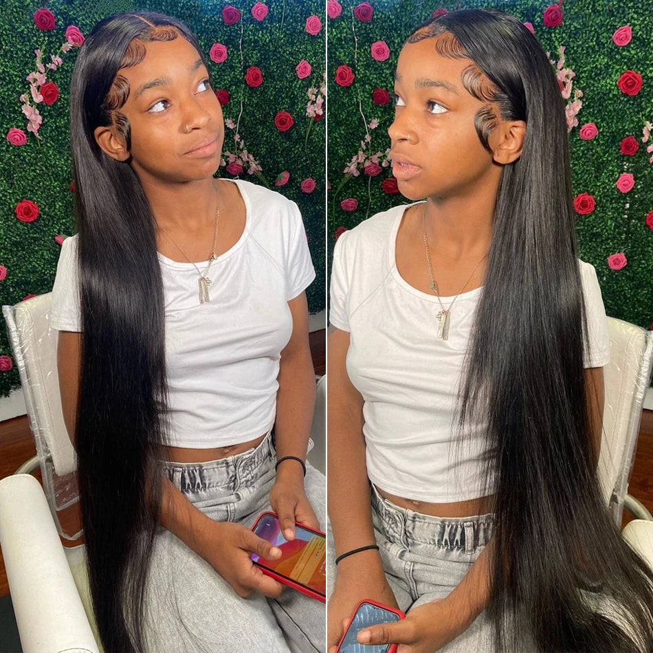 Hd Lace Frontal Wig 13x6 Lace Front Wig Human Hair Wigs - Bone Straight, Pre Plucked Hairline - ZOOMNSTORE