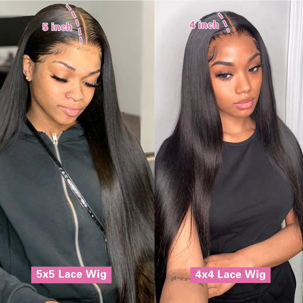 Hd Lace Frontal Wig 13x6 Lace Front Wig Human Hair Wigs - Bone Straight, Pre Plucked Hairline - ZOOMNSTORE