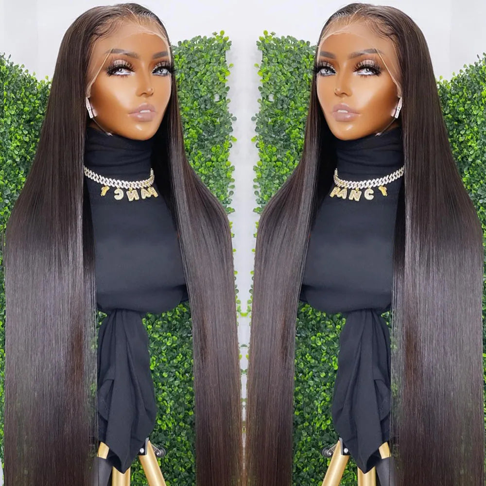 Hd Lace Frontal Wig 13x6 Lace Front Wig Human Hair Wigs - Bone Straight, Pre Plucked Hairline - ZOOMNSTORE