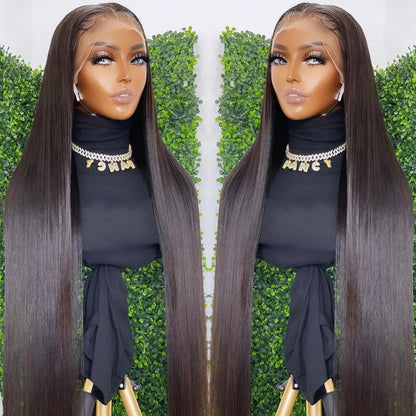 Hd Lace Frontal Wig 13x6 Lace Front Wig Human Hair Wigs - Bone Straight, Pre Plucked Hairline - ZOOMNSTORE