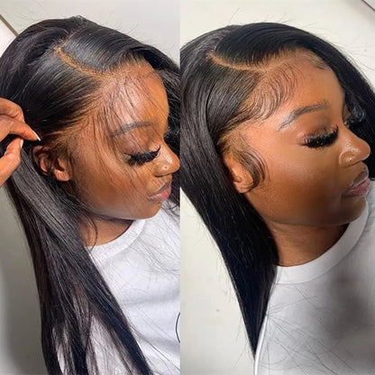 Hd Lace Frontal Wig 13x6 Lace Front Wig Human Hair Wigs - Bone Straight, Pre Plucked Hairline - ZOOMNSTORE