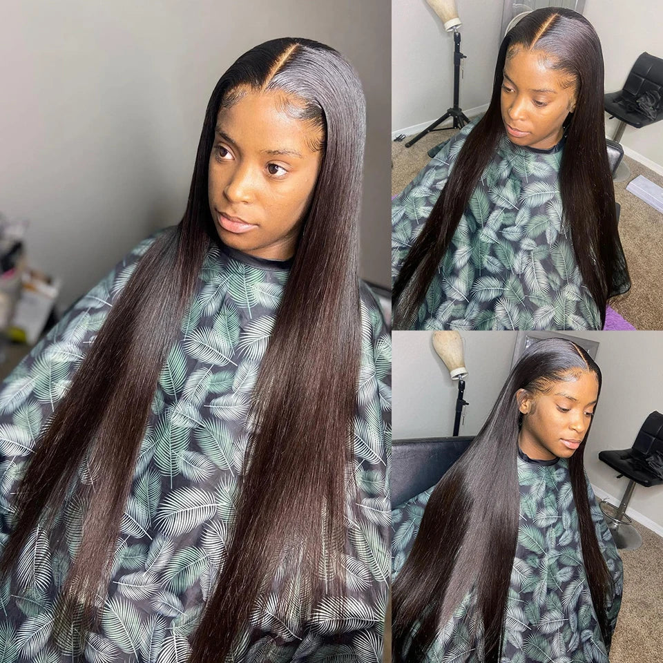Hd Lace Frontal Wig 13x6 Lace Front Wig Human Hair Wigs - Bone Straight, Pre Plucked Hairline - ZOOMNSTORE