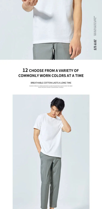 Semir Summer Cotton T Shirts Men 2025 Simple O Neck Stretch Solid New Tops Clothing Casual Tshirt Man Streetwear Cool Tee Shirts