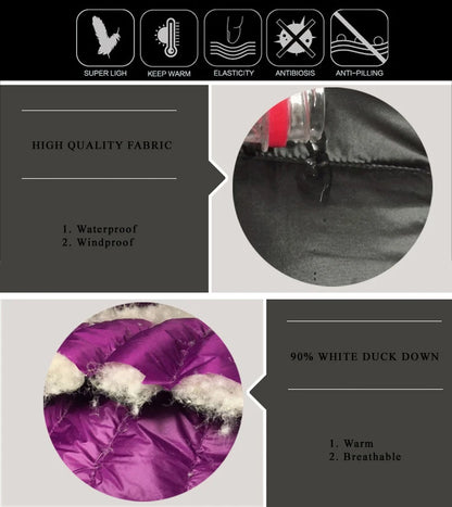 Women Puffer Jacket - Plus Size Jackets, Lightweight Down Coat With Zipper Closure