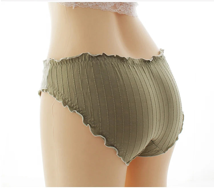 Women's Cotton Panties Large Sizes Sexy Lace Ruffles Bow Sweet Cute Panties Plus Size Female Underwear Cotton Briefs 6XL 7XL