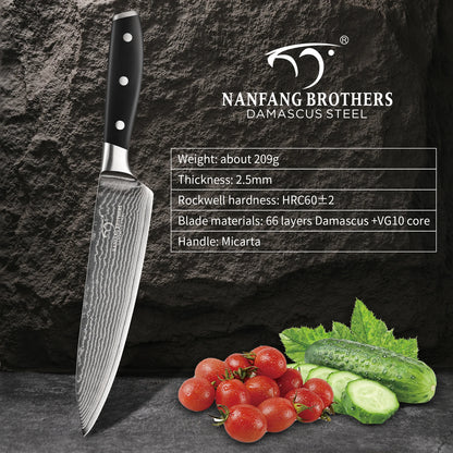 Premium 8 Inch Damascus Steel Chef Knife - Sashimi Knife with ABS Handle and Gift Box - ZOOMNSTORE