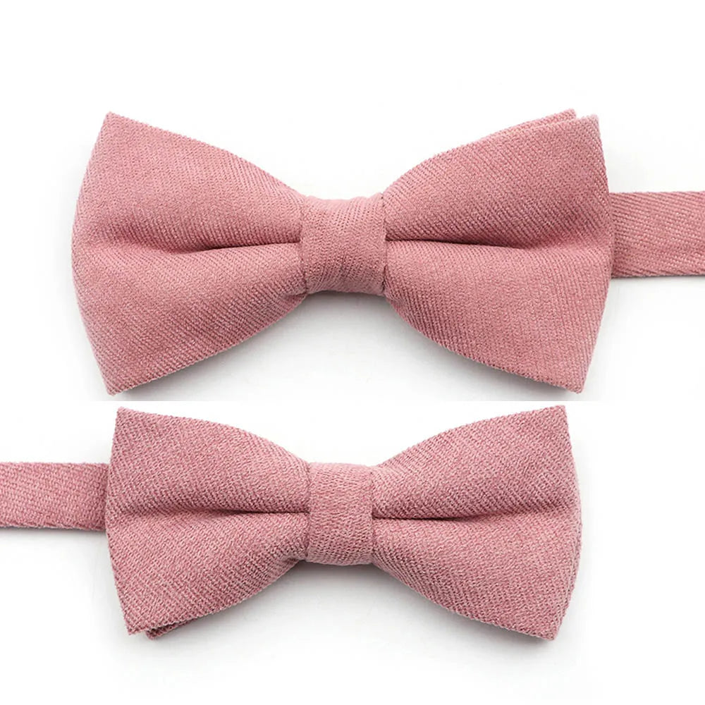 Solid Color Suede Bow Tie - Classic Men  Kids Bowknot for Weddings