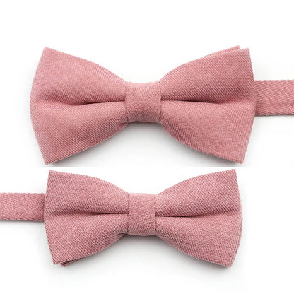 Solid Color Suede Bow Tie - Classic Men  Kids Bowknot for Weddings
