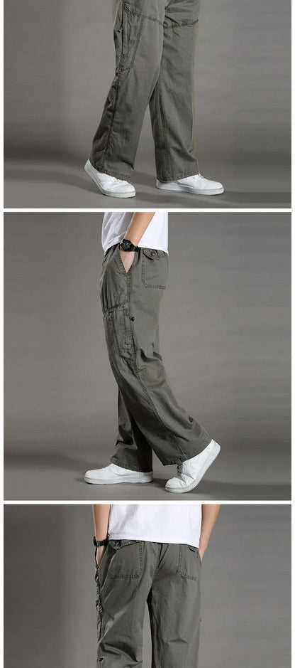Men's Cargo Pants Cotton Black Work Pants Summer Casual Climbing Joggers Man Sweatpants Sports Spring Autumn Twill Trousers