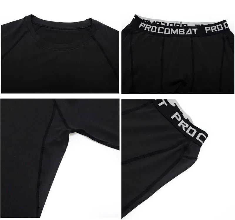 Men's Compression Running Set | Long Sleeve Running Top & Athletic Compression Gear for Fitness