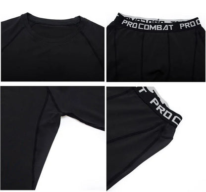 Men's Compression Running Set | Long Sleeve Running Top & Athletic Compression Gear for Fitness