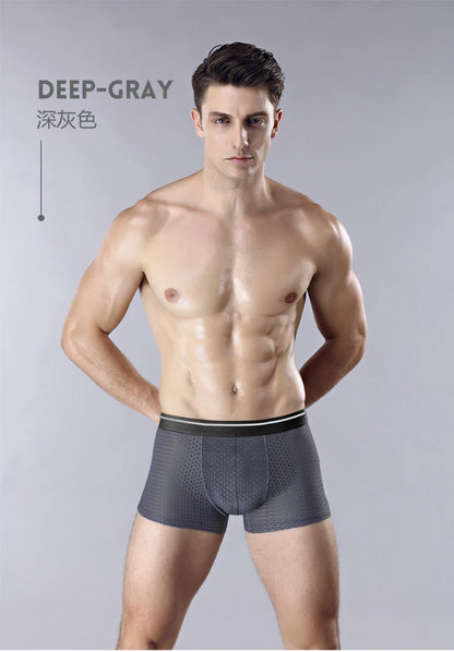 8pcs/Lot Men's Panties Ice Silk Male Underpants Breathable Summer Man Shorts Boxers Underwear Homme Bamboo Hole Large Size L-5XL