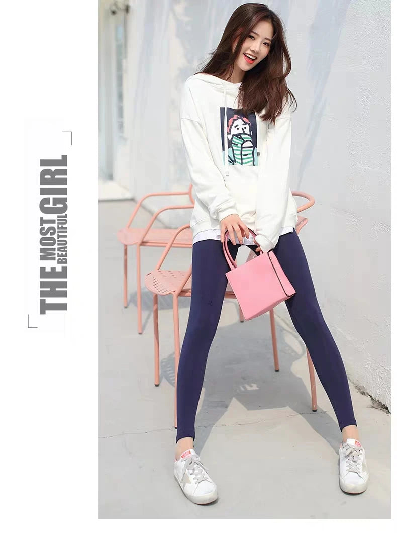 Ribbed Leggings Women - High Waist Cotton Blend Warm Winter Leggings | Casual Threaded Pants