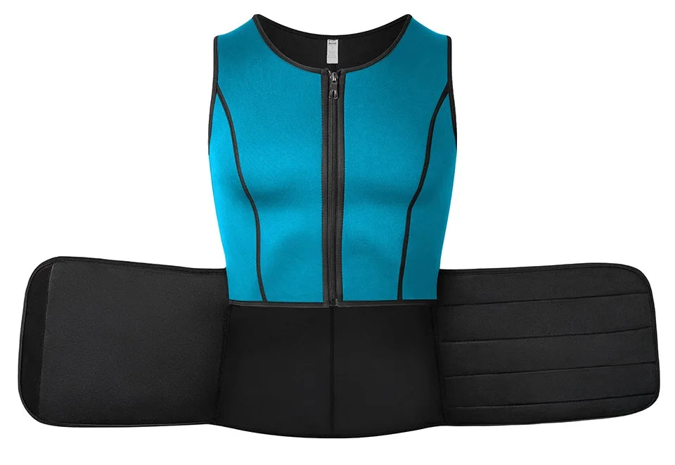 Men Body Shaper Waist Trainer Vest – Sauna Sweat Slimming Underwear Shirt
