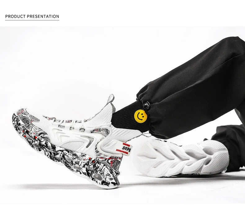 Men Casual Sneakers - Luxury Breathable Trainers Slip-On Running Shoes
