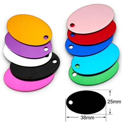 Personalized Aluminum Pet ID Tags - Custom Engravable Name Plates 100pcs
