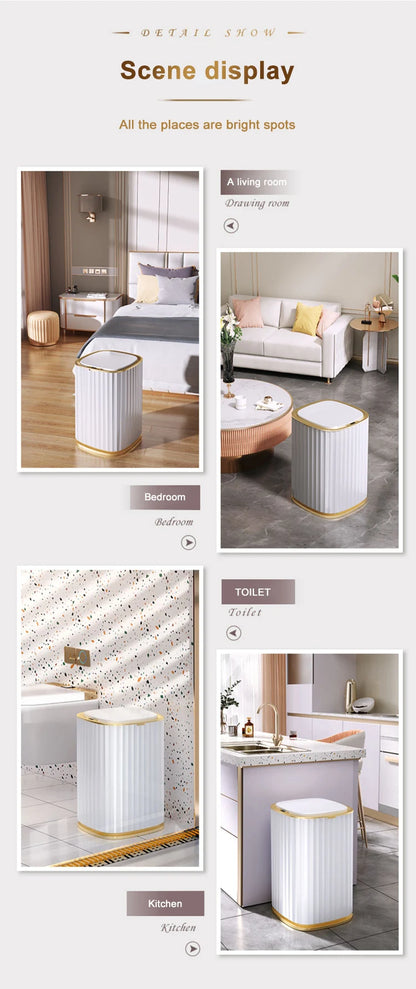 Smart Home Automatic Sensor Trash Can - Waterproof Kitchen Bathroom Wastebasket
