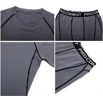 Men's Compression Running Set | Long Sleeve Running Top & Athletic Compression Gear for Fitness