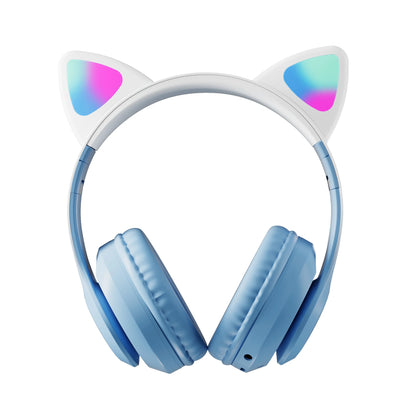 Wireless Cat Ear Headphones – Kids Gaming Headset With Microphone & RGB Lights