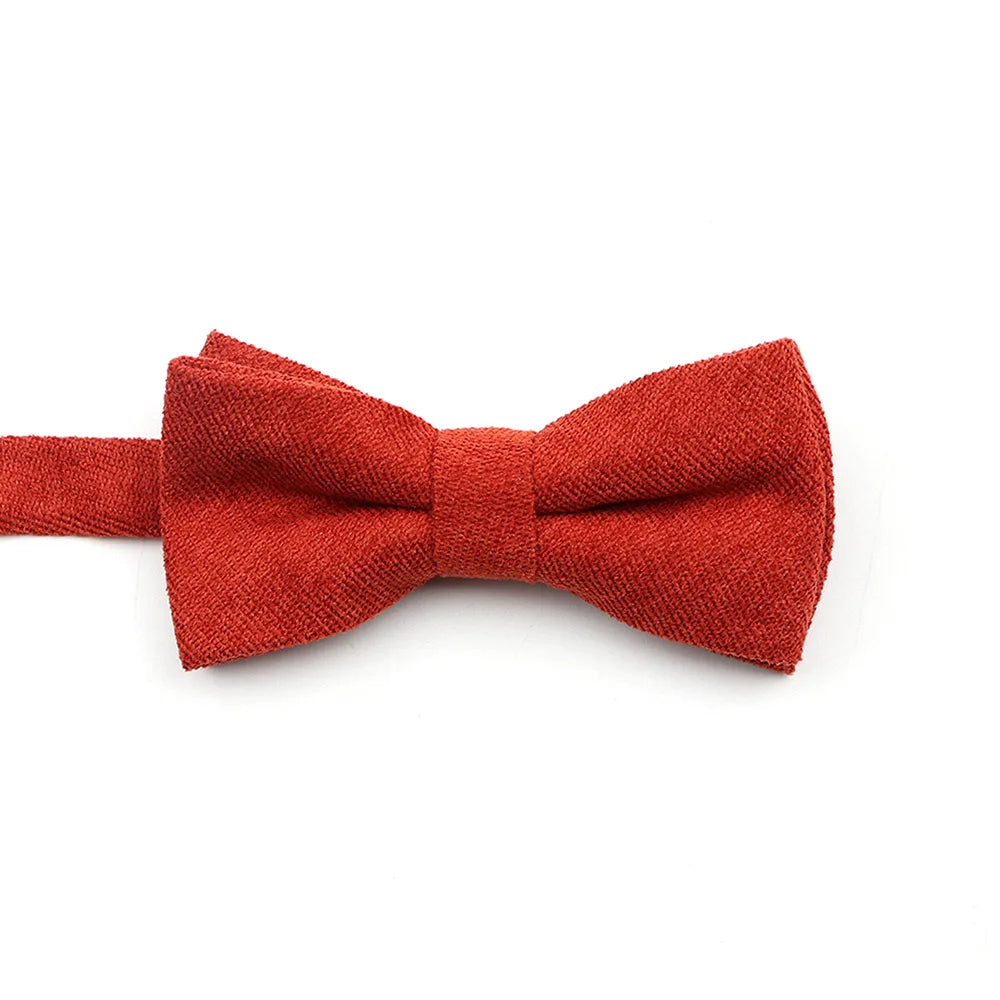 Solid Color Suede Bow Tie - Classic Men  Kids Bowknot for Weddings