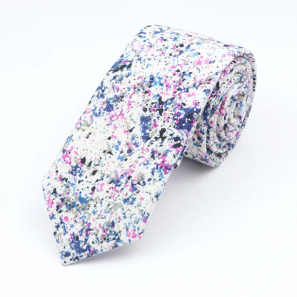 Floral Cotton Tie - Elegant Paisley Necktie for Men  Women