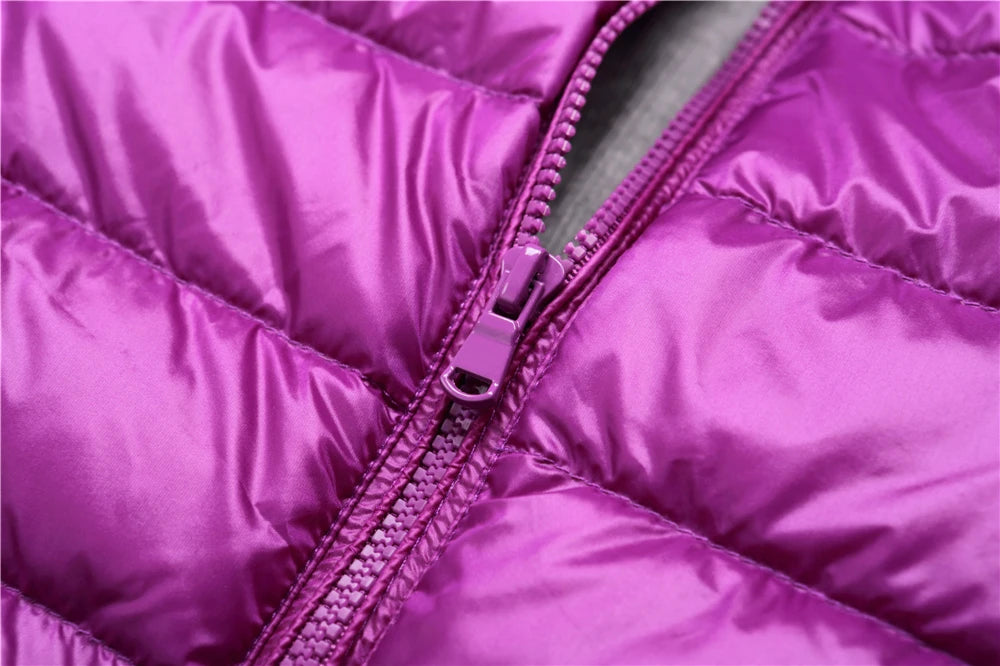 Women Puffer Jacket - Plus Size Jackets, Lightweight Down Coat With Zipper Closure