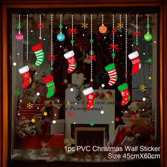 Christmas Window Stickers - Festive Holiday Window Decals & Xmas Wall Decorations 2024