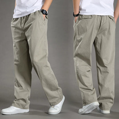 Men's Cargo Pants Cotton Black Work Pants Summer Casual Climbing Joggers Man Sweatpants Sports Spring Autumn Twill Trousers
