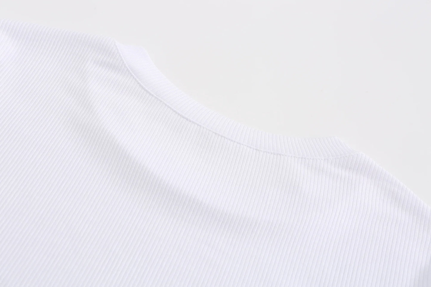 O Neck Knit White Crop Top Women Summer Casual T Shirt Basic Sexy Streetwear Ribber Black Short Sleeve Tops