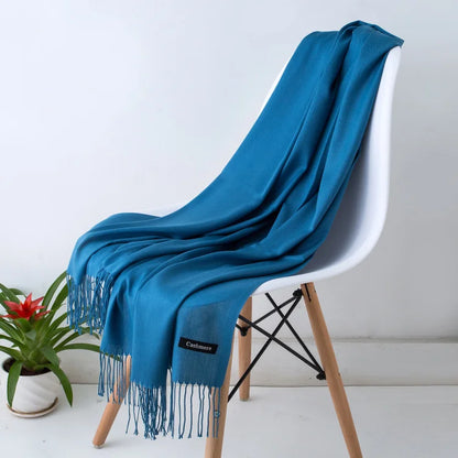 Cashmere Scarf for Women - Warm Autumn Winter Shawl with Tassels