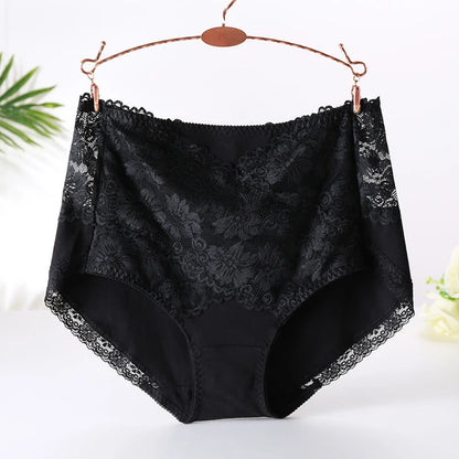 Woman Sexy Cotton Panties of Large Size New Lace Female Underwear with High Waist Cotton Briefs Plus Size Women's Panties 2025