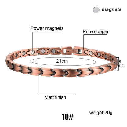 Vintage Copper Magnetic Bracelets For Women Pain Relief Pure Copper Adjustable Bio Energy Blood Pressure Accessory Bracelet