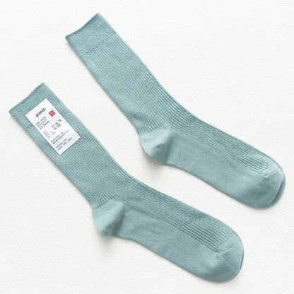 Mens Cotton Knitting Socks - Casual Stretch Ribbed Business Socks