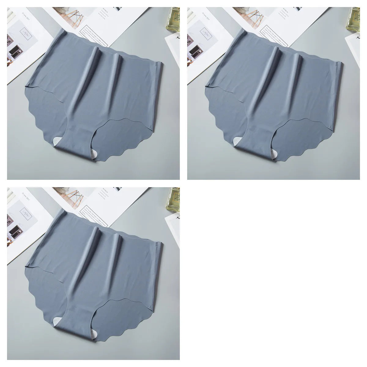 3Pcs/Set Ice Silk Panties Women Hip Lift Briefs Seamless Underwear Female High Waist Panties M-XXL Underpants Invisible Lingerie