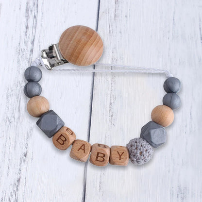 Personalized Baby Pacifier Clip - Custom Name Silicone Holder & Teether Chain Gift