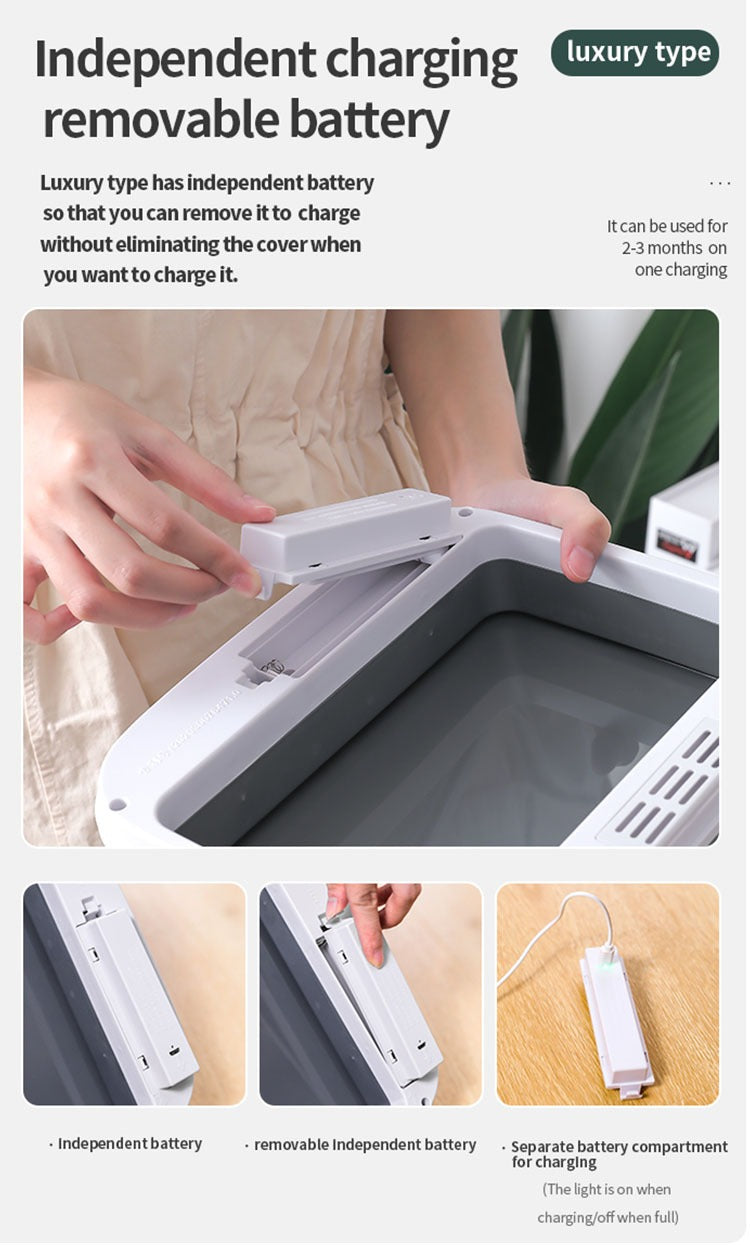 Touchless 16L Sensor Trash Can - Smart Waterproof Kitchen  Bathroom Wastebin