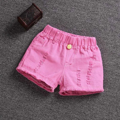 Girls Cotton Candy Color Summer Shorts - Casual Pants for Ages 3-9