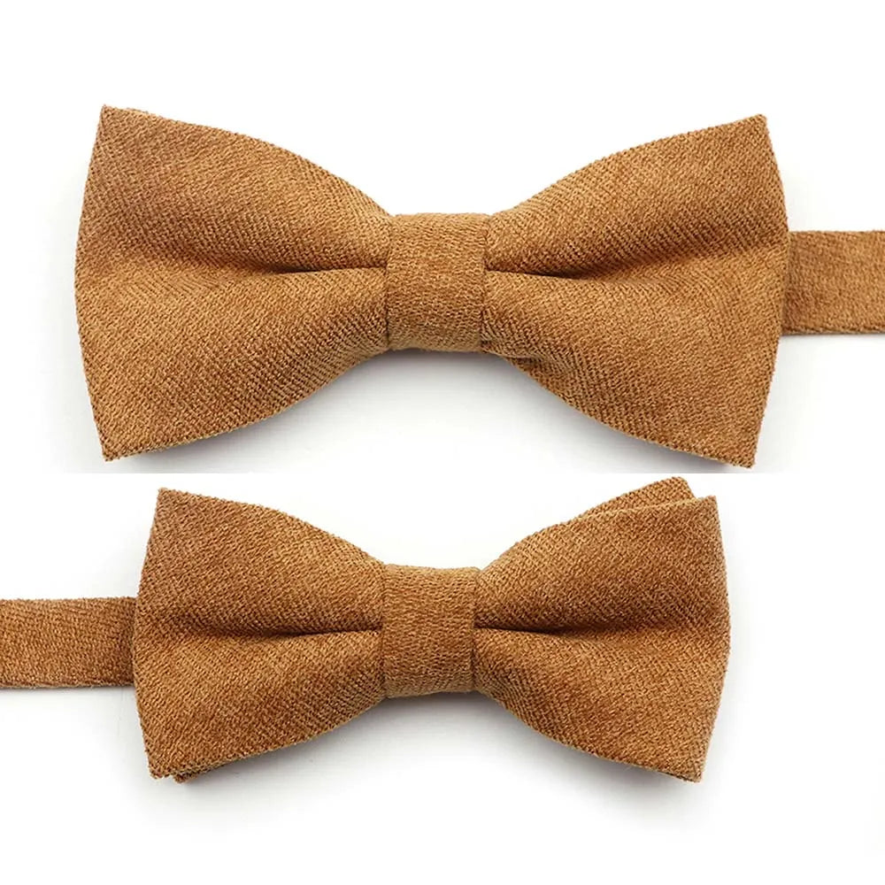 Solid Color Suede Bow Tie - Classic Men  Kids Bowknot for Weddings