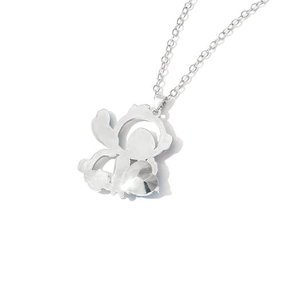 Lilo  Stitch Heart Rhinestone Necklace - Anime Charm Pendant Jewelry Accessory - ZOOMNSTORE