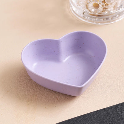 Heart Shape Wheat Straw Seasoning Dish Household Kitchen Creative Plastic Salted Cabbage Dish Dipped Snack Dishes Seasoning Dish - ZOOMNSTORE