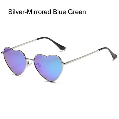 Heart-Shaped Sunglasses - Vintage 90s UV400 Metal Frame Shades - ZOOMNSTORE